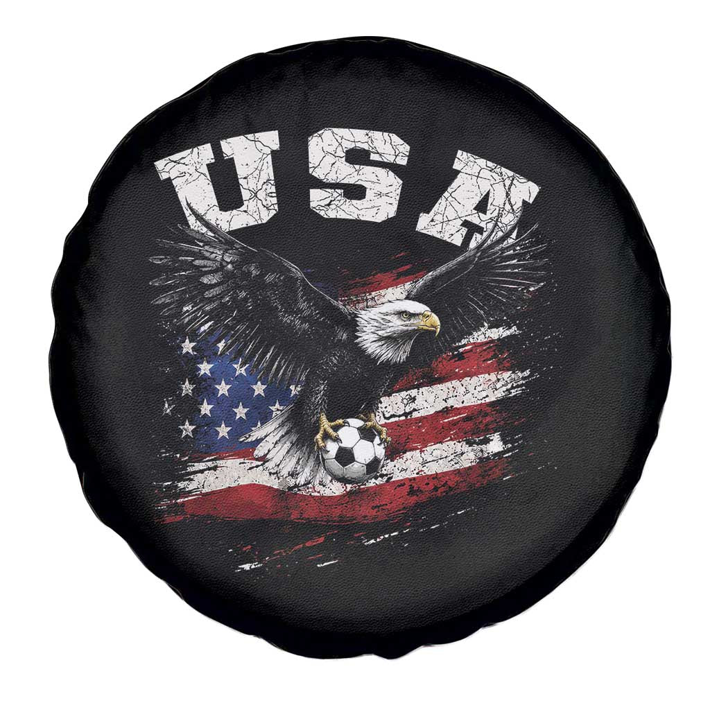 USA Soccer Bald Eagle American Flag Vintage Spare Tire Cover