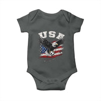 USA Soccer Bald Eagle American Flag Vintage Baby Onesie