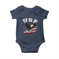 USA Soccer Bald Eagle American Flag Vintage Baby Onesie