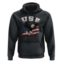 USA Soccer Bald Eagle American Flag Vintage Hoodie