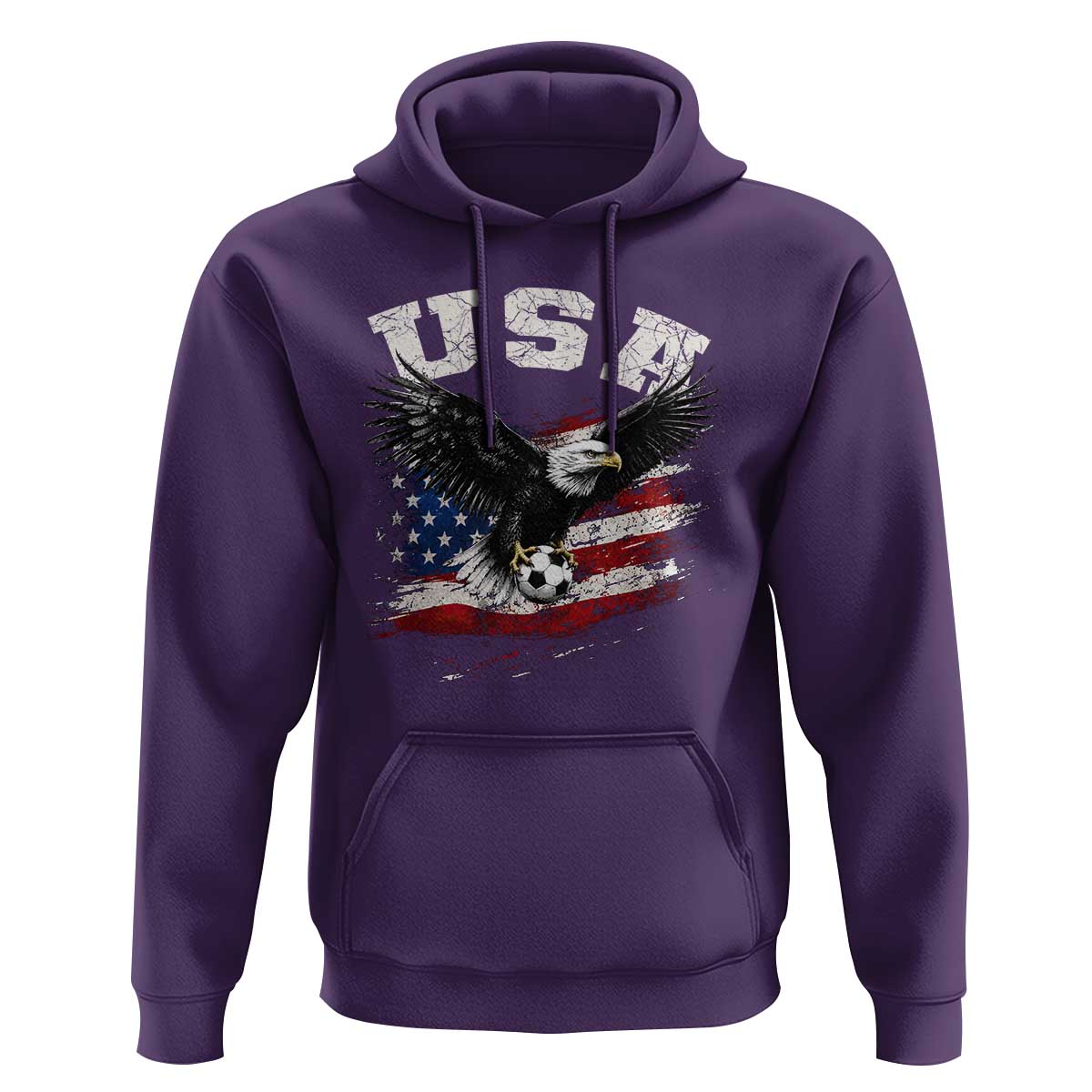 USA Soccer Bald Eagle American Flag Vintage Hoodie