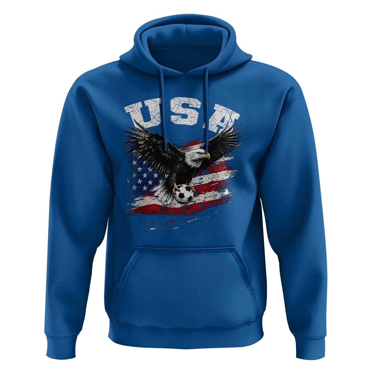 USA Soccer Bald Eagle American Flag Vintage Hoodie