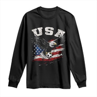 USA Soccer Bald Eagle American Flag Vintage Long Sleeve Shirt