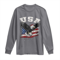 USA Soccer Bald Eagle American Flag Vintage Long Sleeve Shirt