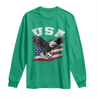 USA Soccer Bald Eagle American Flag Vintage Long Sleeve Shirt