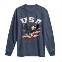 USA Soccer Bald Eagle American Flag Vintage Long Sleeve Shirt