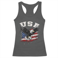 USA Soccer Bald Eagle American Flag Vintage Racerback Tank Top