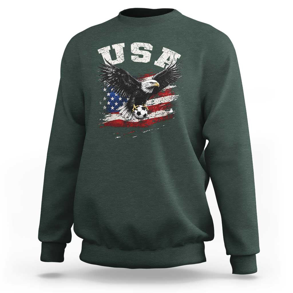 USA Soccer Bald Eagle American Flag Vintage Sweatshirt