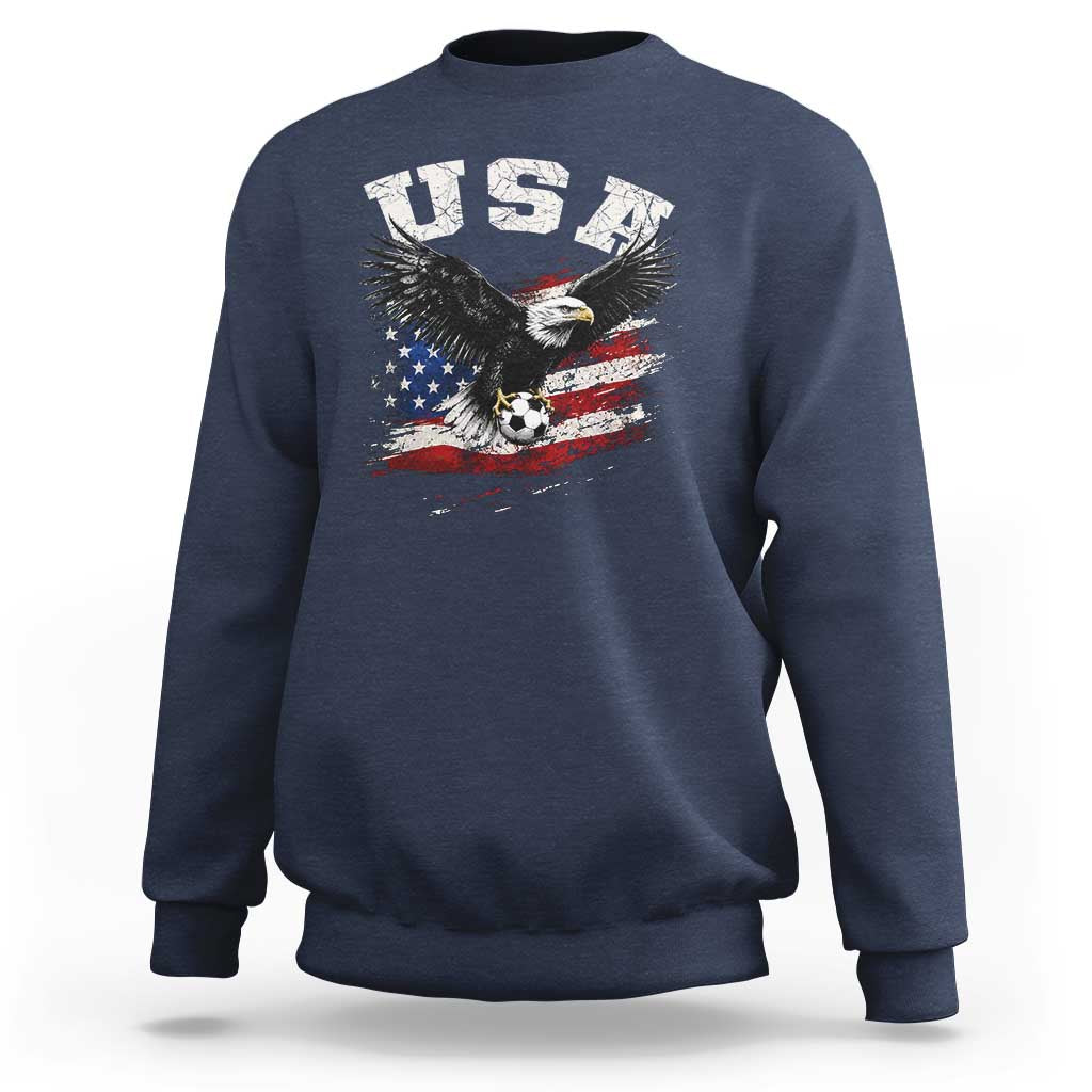 USA Soccer Bald Eagle American Flag Vintage Sweatshirt