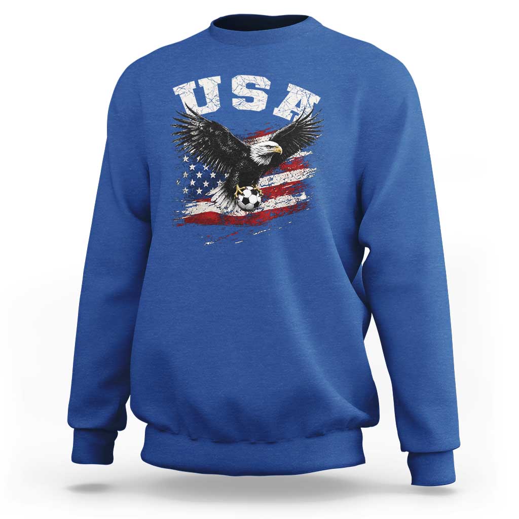 USA Soccer Bald Eagle American Flag Vintage Sweatshirt