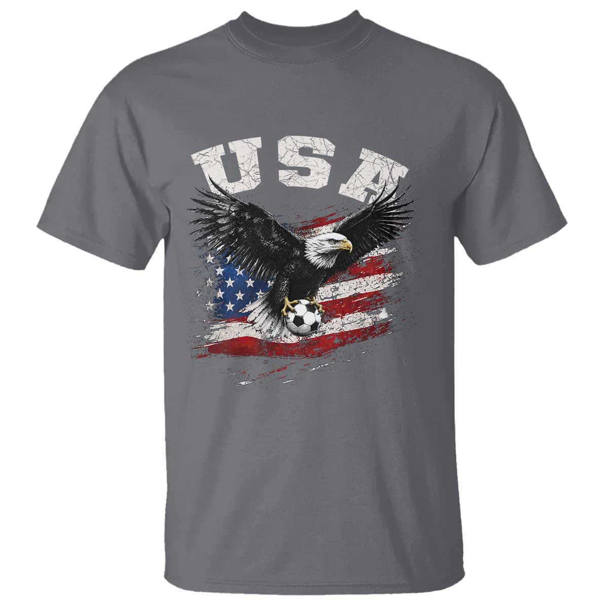 USA Soccer Bald Eagle American Flag Vintage T Shirt