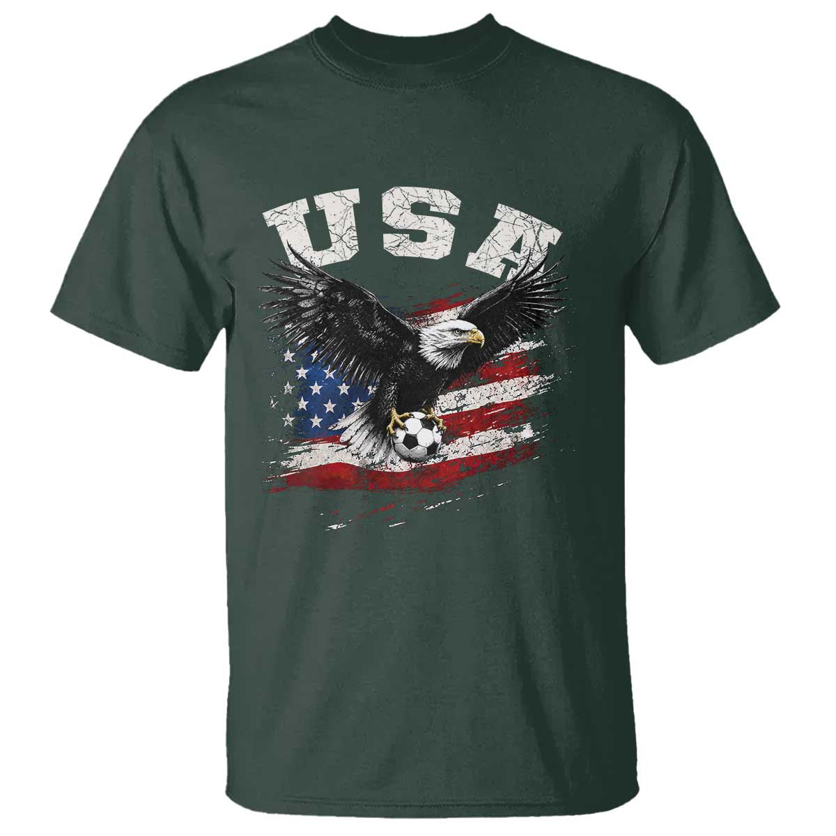 USA Soccer Bald Eagle American Flag Vintage T Shirt
