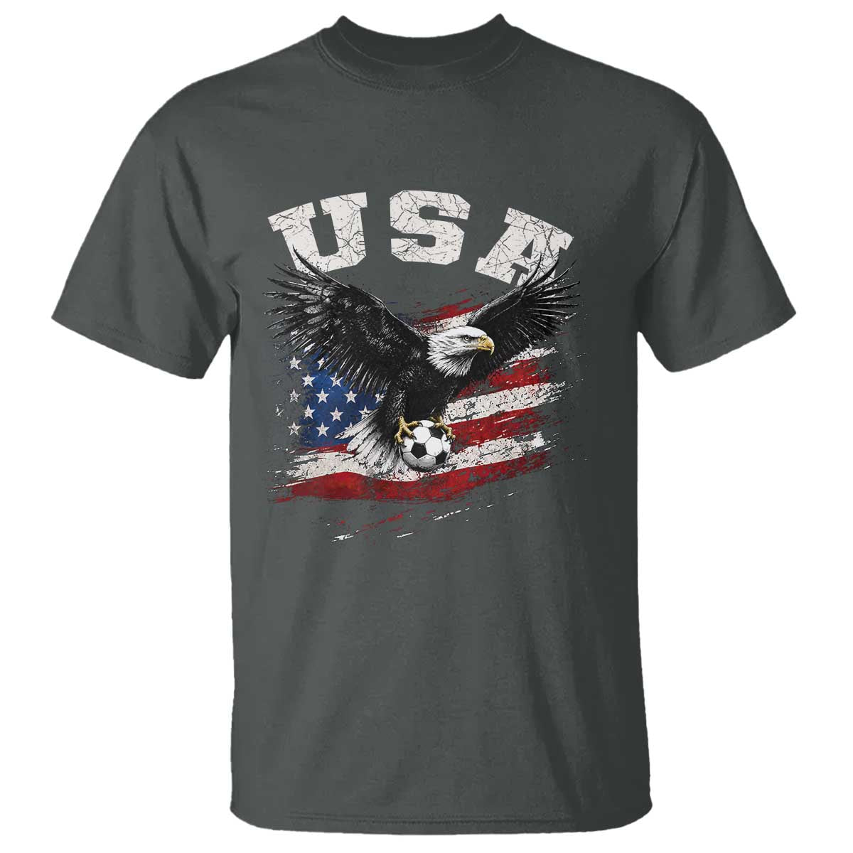 USA Soccer Bald Eagle American Flag Vintage T Shirt