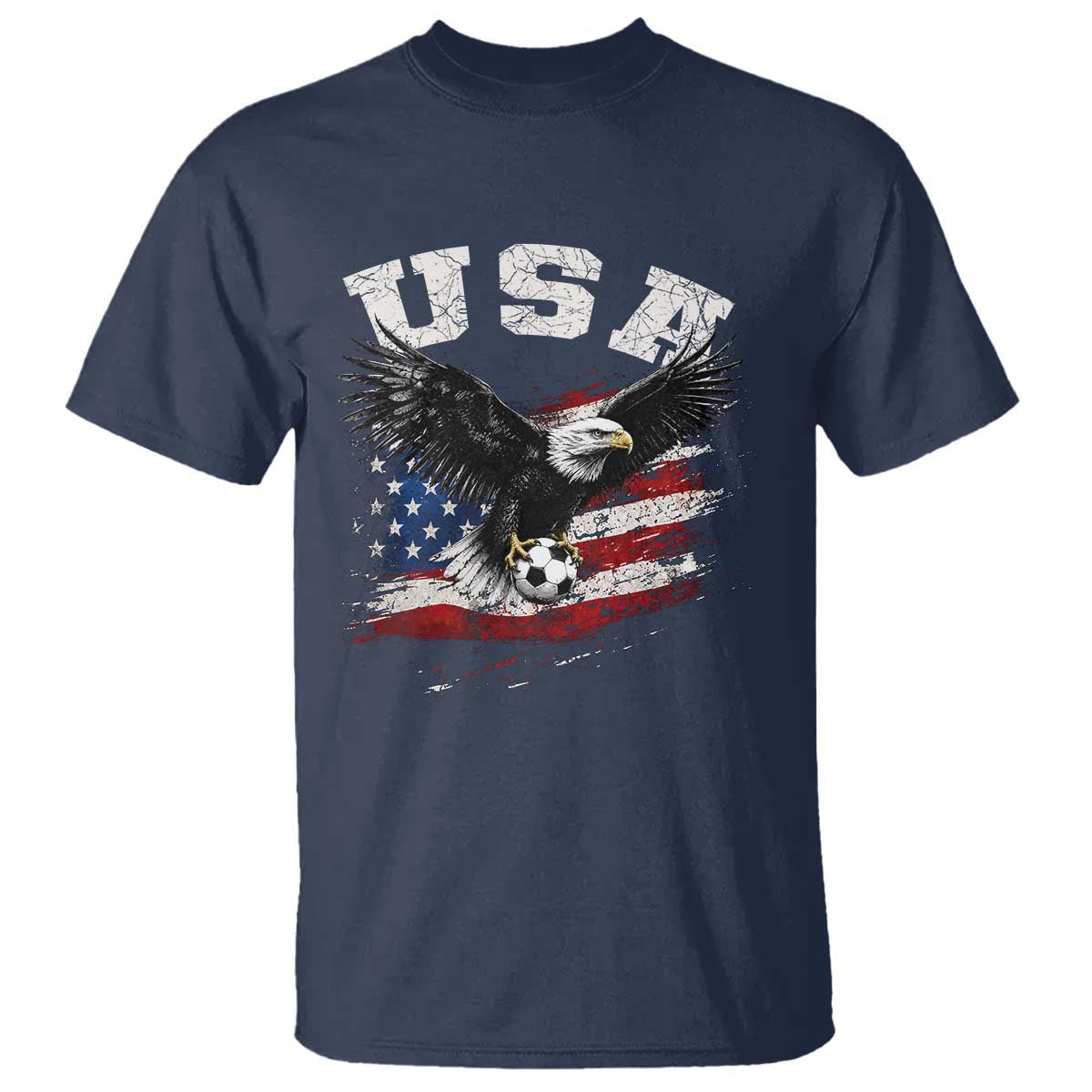 USA Soccer Bald Eagle American Flag Vintage T Shirt