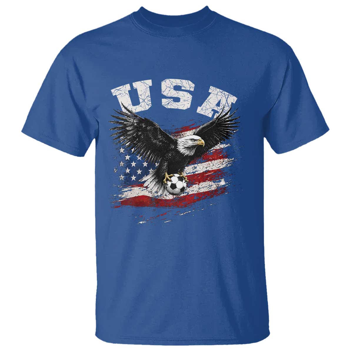 USA Soccer Bald Eagle American Flag Vintage T Shirt