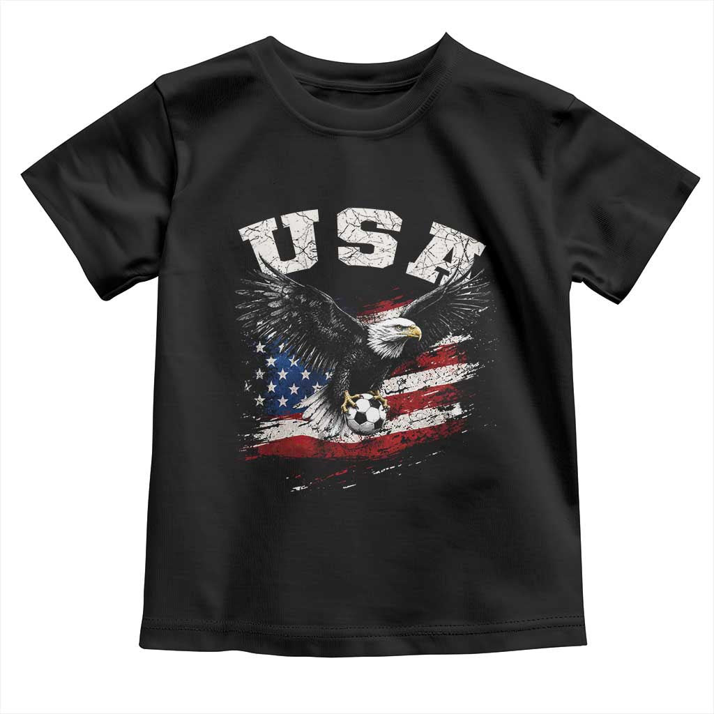 USA Soccer Bald Eagle American Flag Vintage Toddler T Shirt