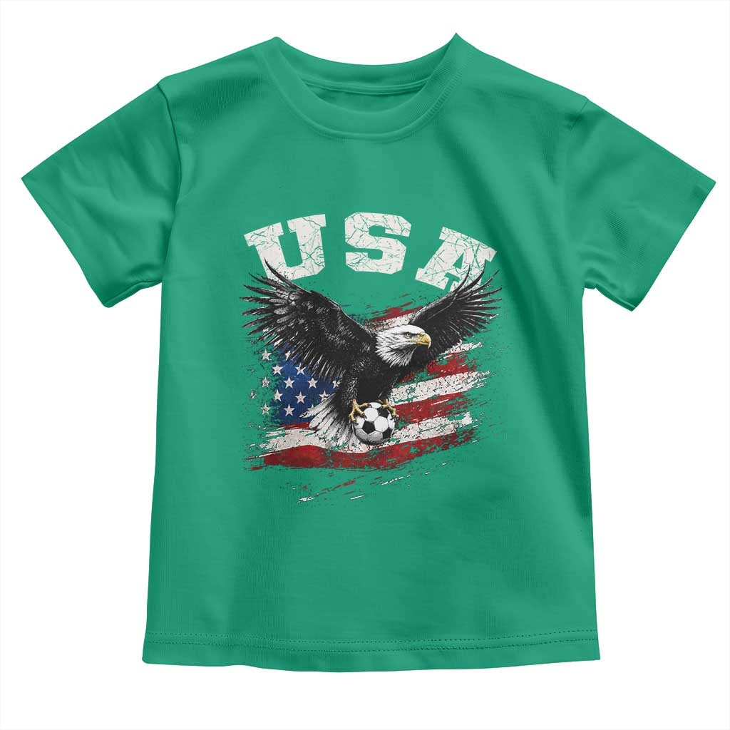 USA Soccer Bald Eagle American Flag Vintage Toddler T Shirt