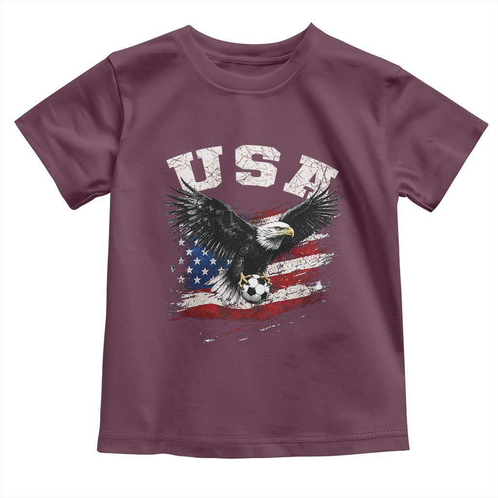 USA Soccer Bald Eagle American Flag Vintage Toddler T Shirt
