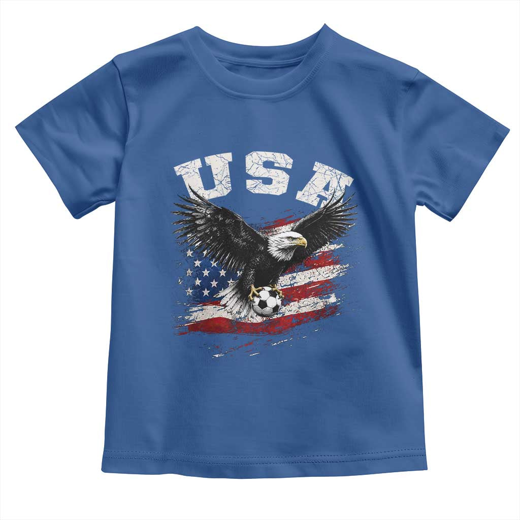 USA Soccer Bald Eagle American Flag Vintage Toddler T Shirt