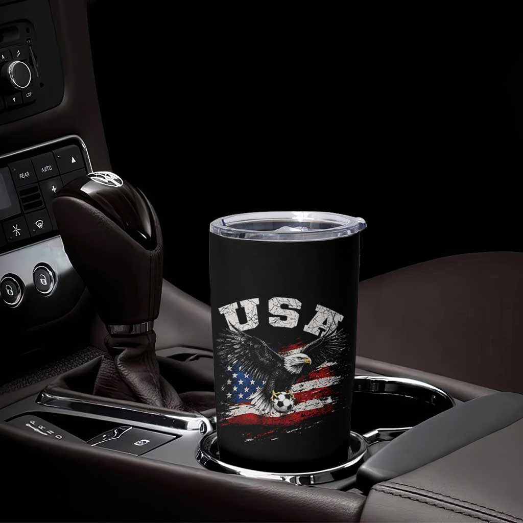 USA Soccer Bald Eagle American Flag Vintage Tumbler Cup