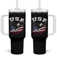USA Soccer Bald Eagle American Flag Vintage Tumbler With Handle