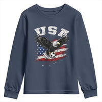 USA Soccer Bald Eagle American Flag Vintage Youth Sweatshirt