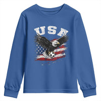 USA Soccer Bald Eagle American Flag Vintage Youth Sweatshirt