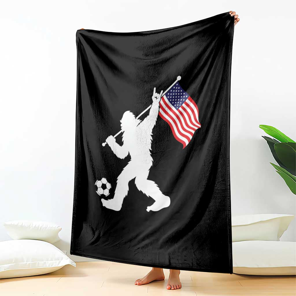 USA Soccer Bigfoot American Flag Fan Throw Blanket