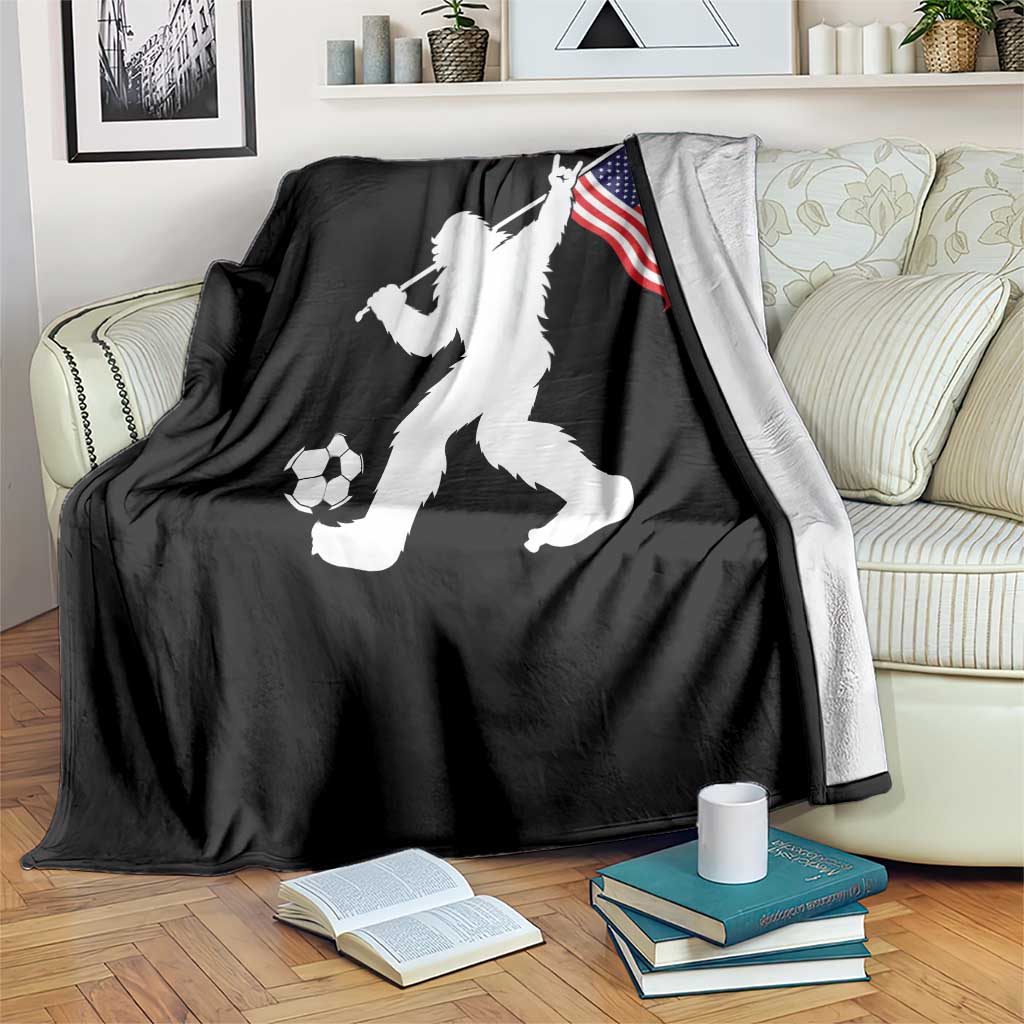 USA Soccer Bigfoot American Flag Fan Throw Blanket