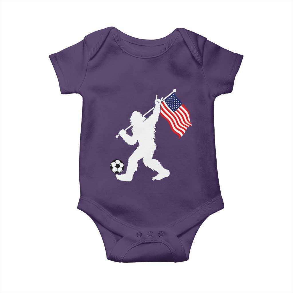 USA Soccer Bigfoot American Flag Fan Baby Onesie