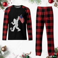 USA Soccer Bigfoot American Flag Fan Plaid Pajama Set