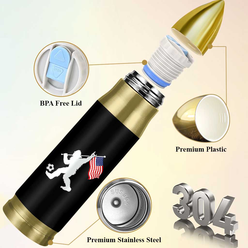 USA Soccer Bigfoot American Flag Fan Bullet Tumbler