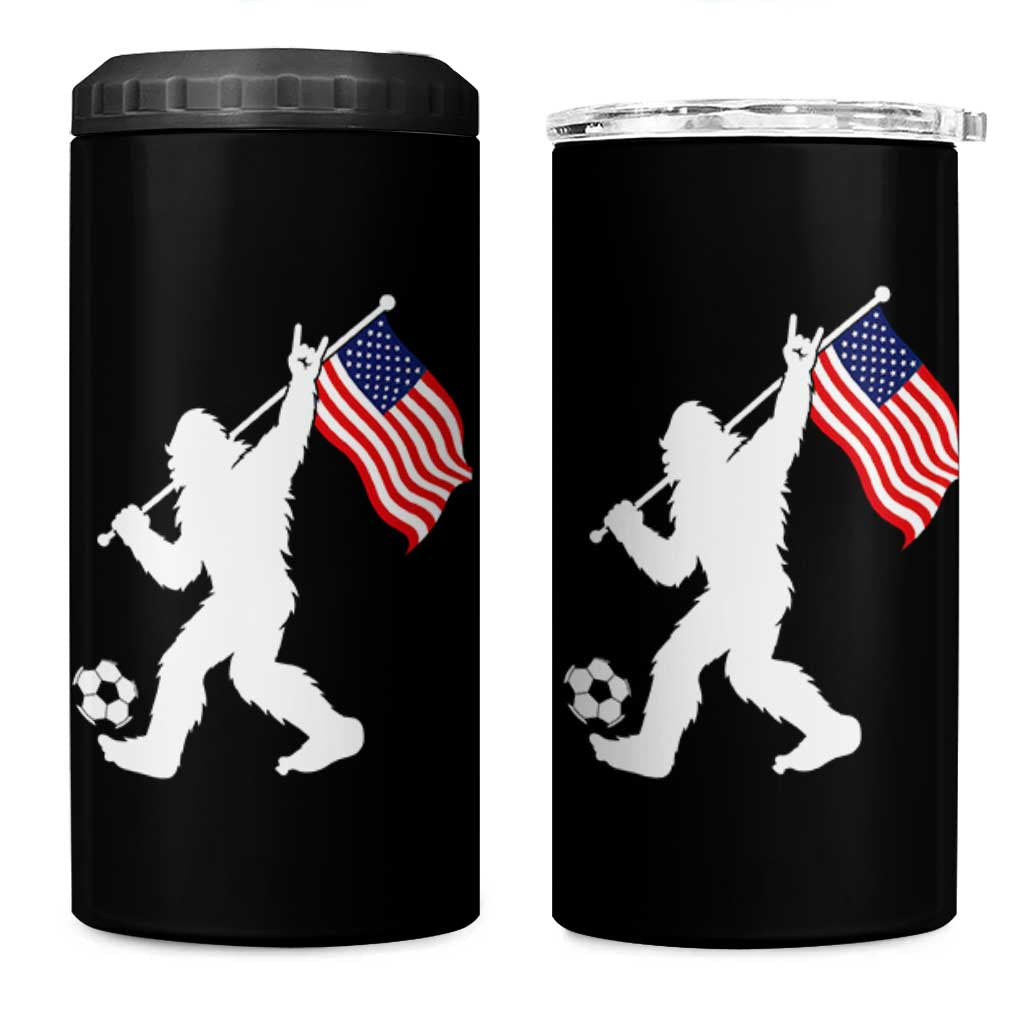 USA Soccer Bigfoot American Flag Fan 4 in 1 Can Cooler Tumbler
