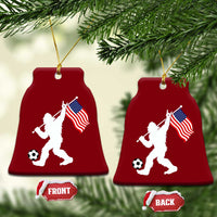 USA Soccer Bigfoot American Flag Fan Ceramic Ornament