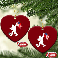 USA Soccer Bigfoot American Flag Fan Ceramic Ornament