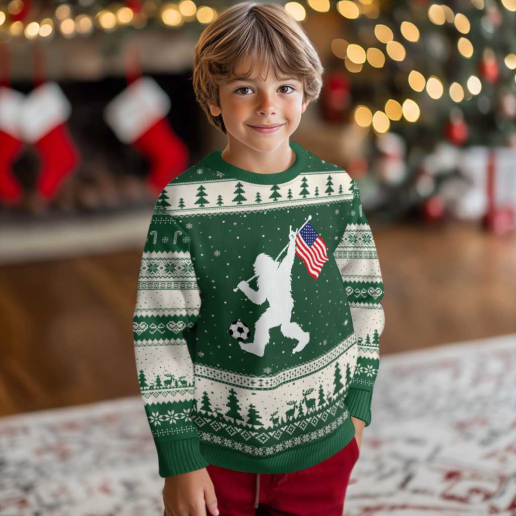 USA Soccer Bigfoot American Flag Fan Ugly Christmas Sweater