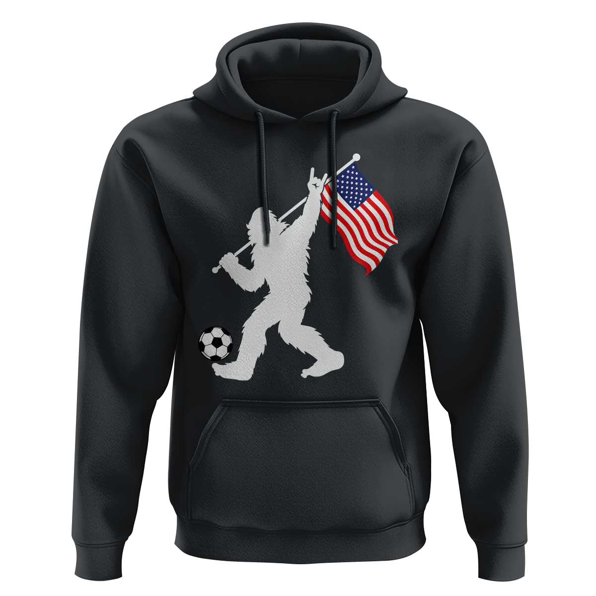 USA Soccer Bigfoot American Flag Fan Hoodie
