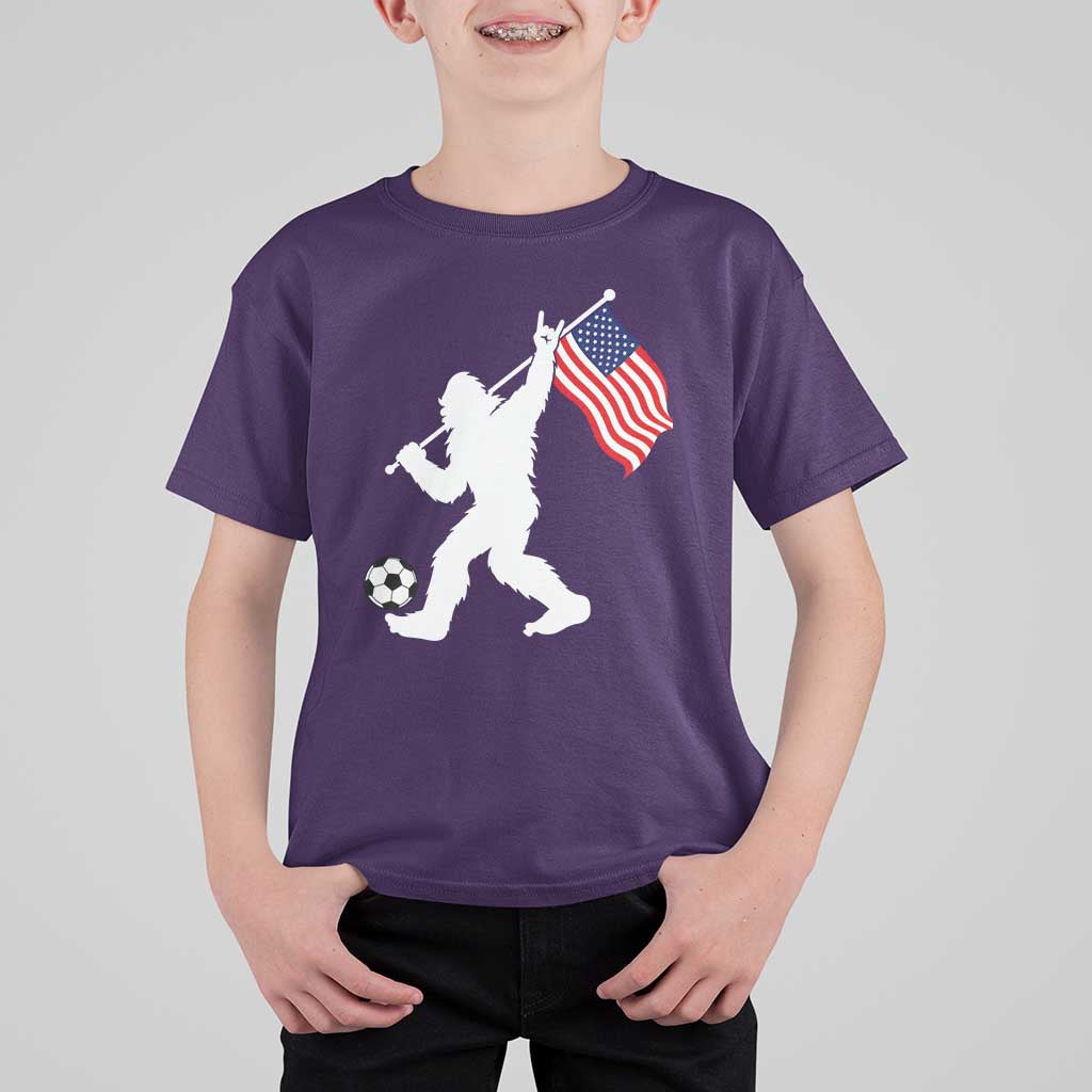 USA Soccer Bigfoot American Flag Fan T Shirt For Kid
