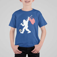 USA Soccer Bigfoot American Flag Fan T Shirt For Kid