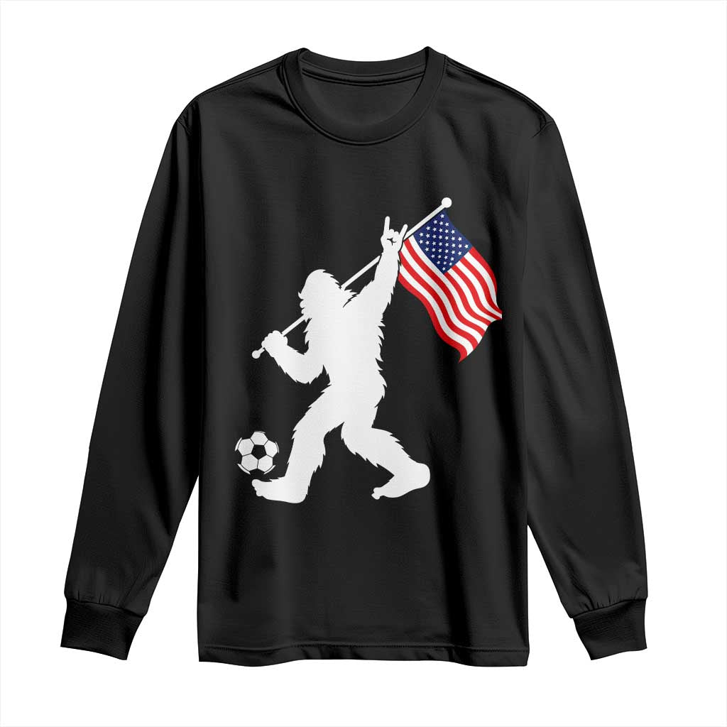 USA Soccer Bigfoot American Flag Fan Long Sleeve Shirt