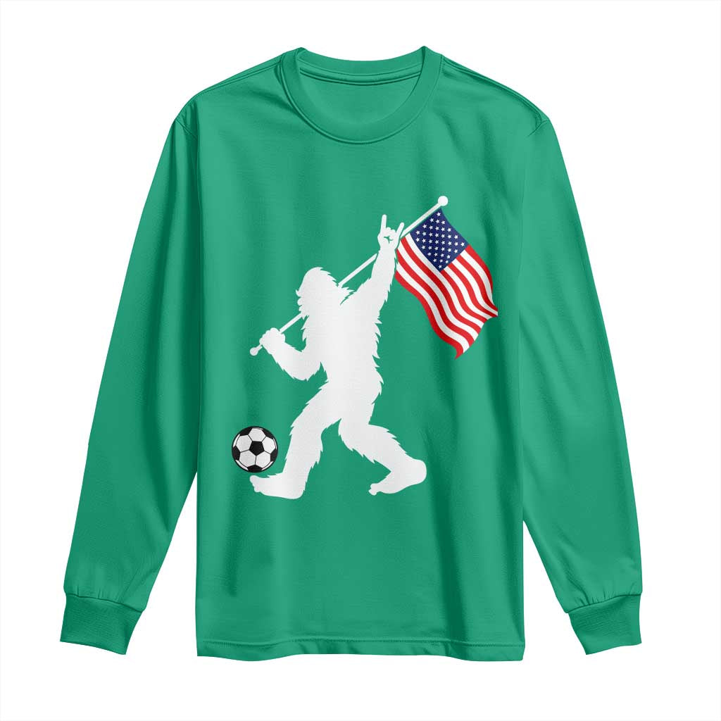 USA Soccer Bigfoot American Flag Fan Long Sleeve Shirt