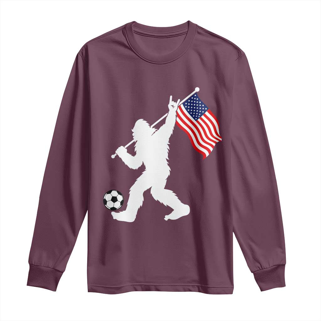 USA Soccer Bigfoot American Flag Fan Long Sleeve Shirt