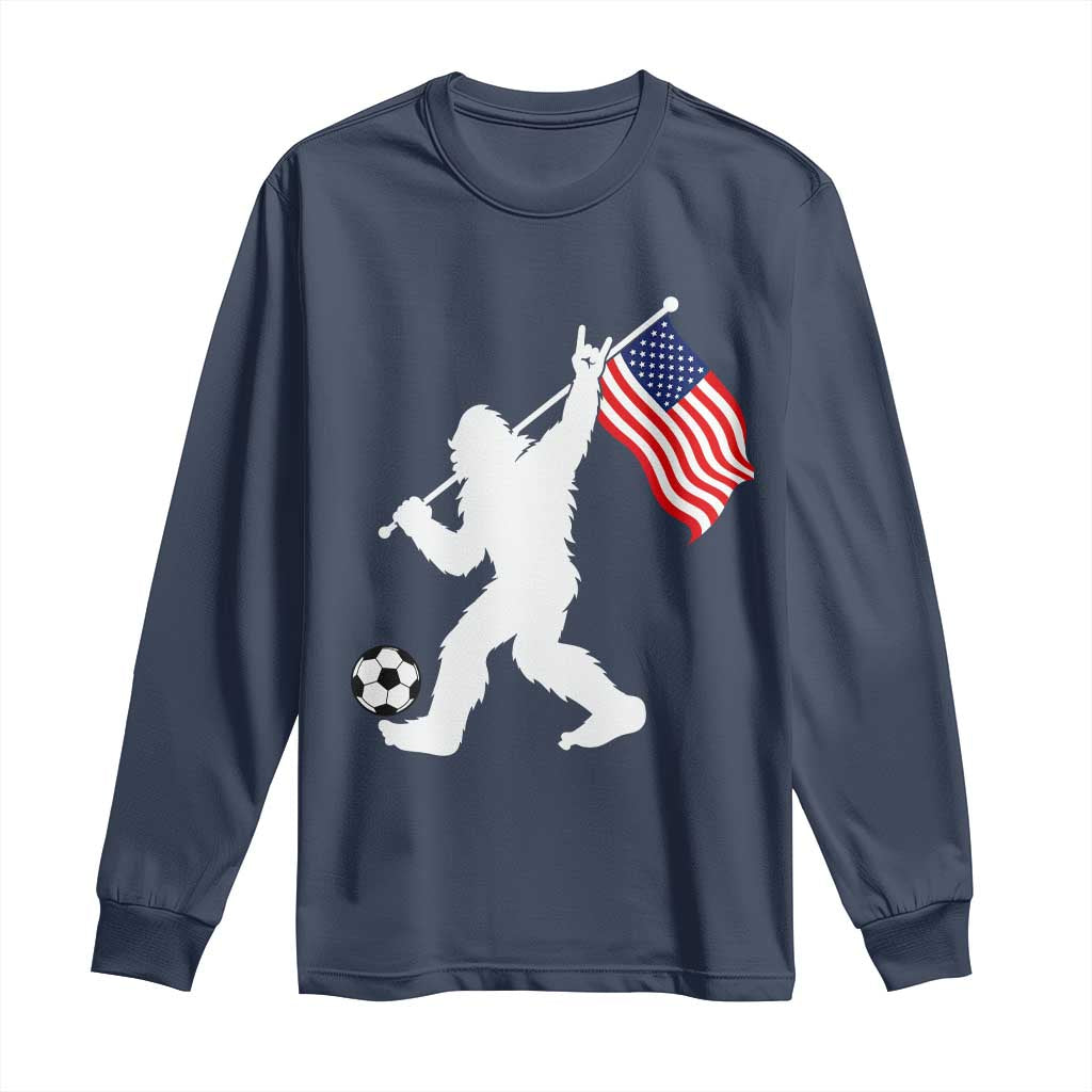 USA Soccer Bigfoot American Flag Fan Long Sleeve Shirt