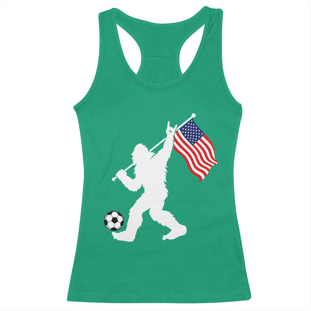 USA Soccer Bigfoot American Flag Fan Racerback Tank Top