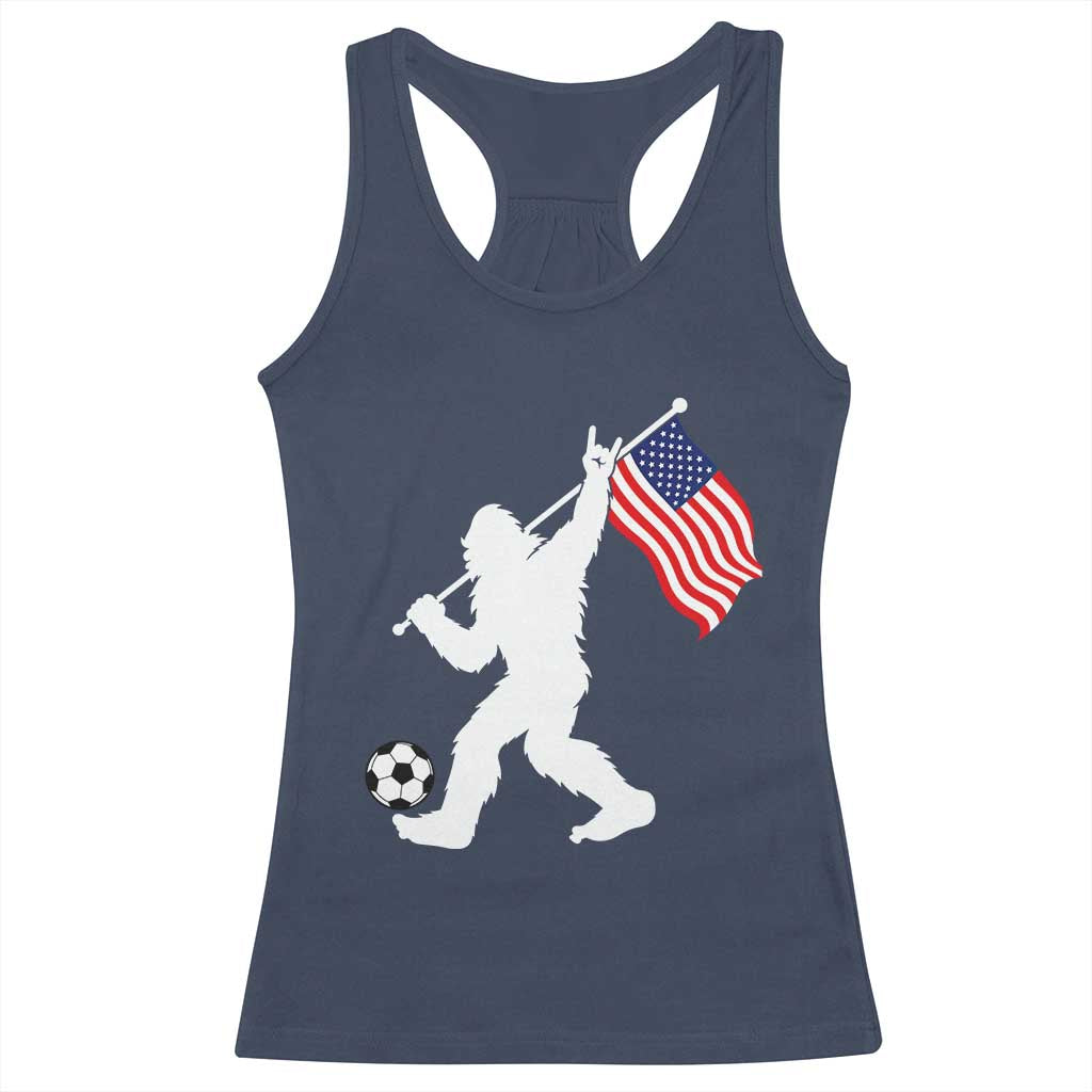 USA Soccer Bigfoot American Flag Fan Racerback Tank Top