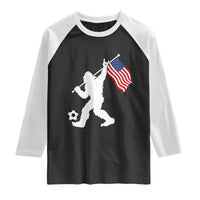 USA Soccer Bigfoot American Flag Fan Raglan Shirt