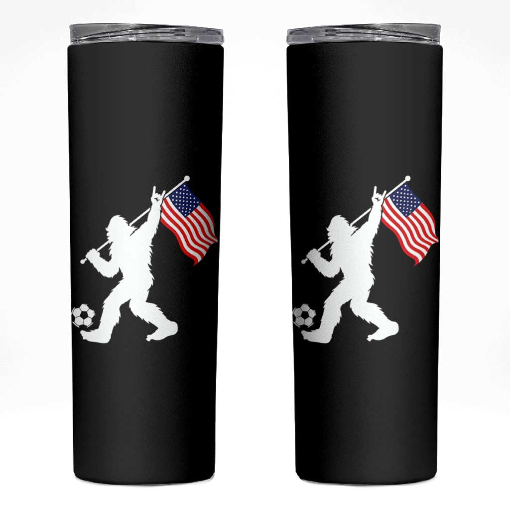 USA Soccer Bigfoot American Flag Fan Skinny Tumbler