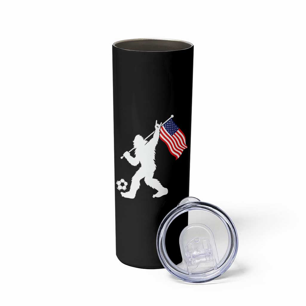 USA Soccer Bigfoot American Flag Fan Skinny Tumbler