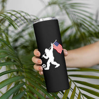 USA Soccer Bigfoot American Flag Fan Skinny Tumbler