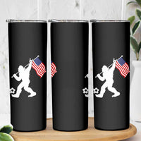 USA Soccer Bigfoot American Flag Fan Skinny Tumbler